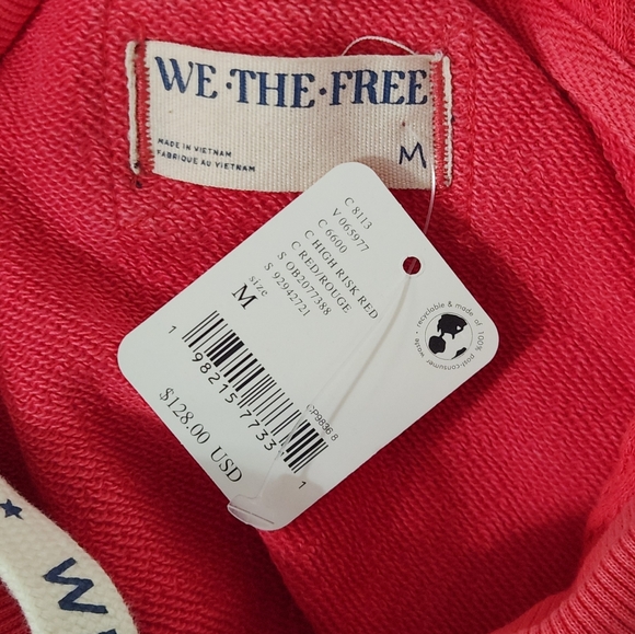 Free People We Hoodie We The Free High Risk Red! - Picture 8 of 9